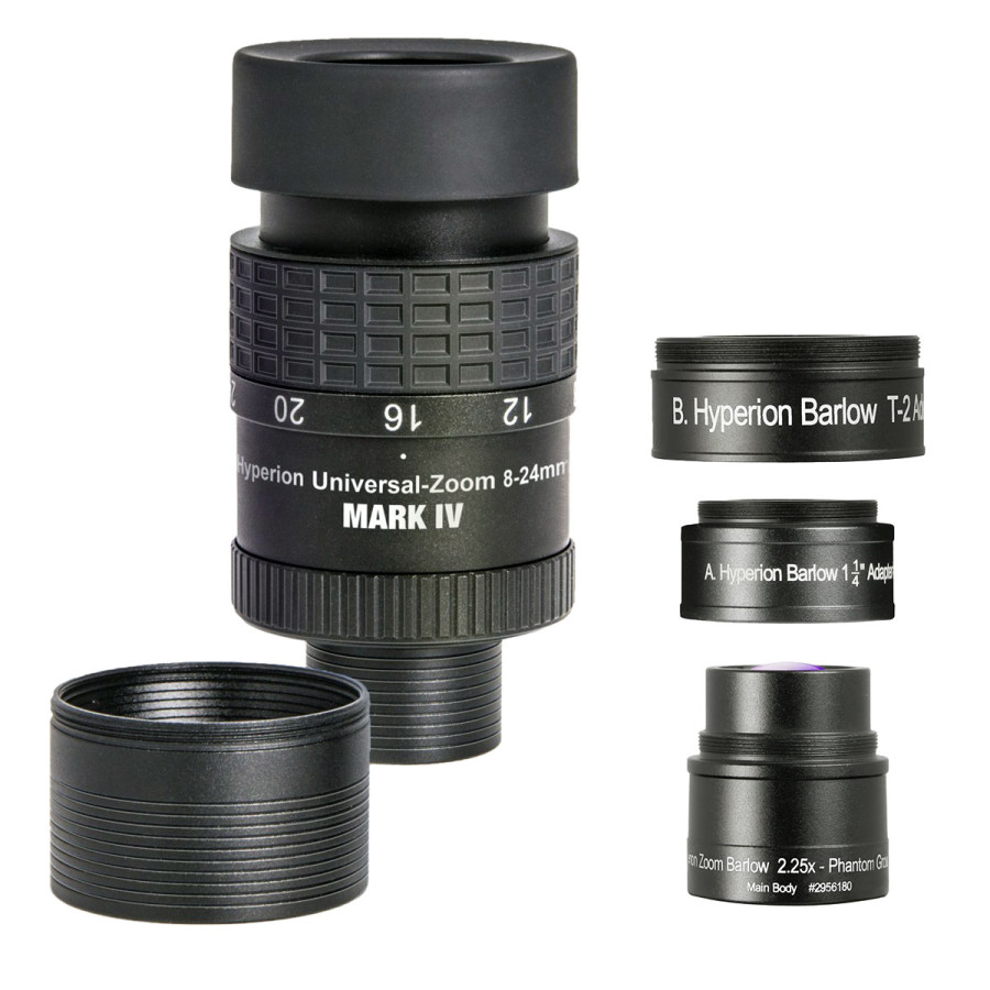 Окуляр Baader Planetarium Hyperion Clickstop Universal Zoom 8-24мм Mark IV, 1.25-2" + Линза Барлоу