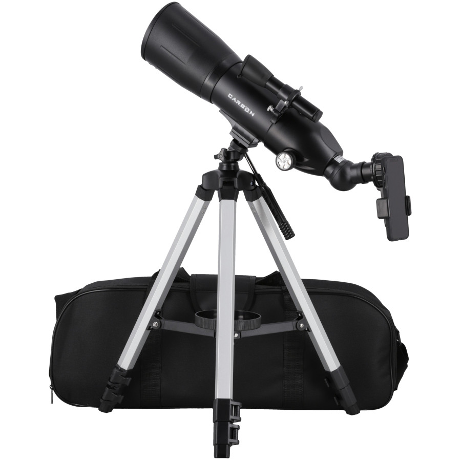 Телескоп Carbon 80/400 AZ с сумкой и адаптером для смартфона