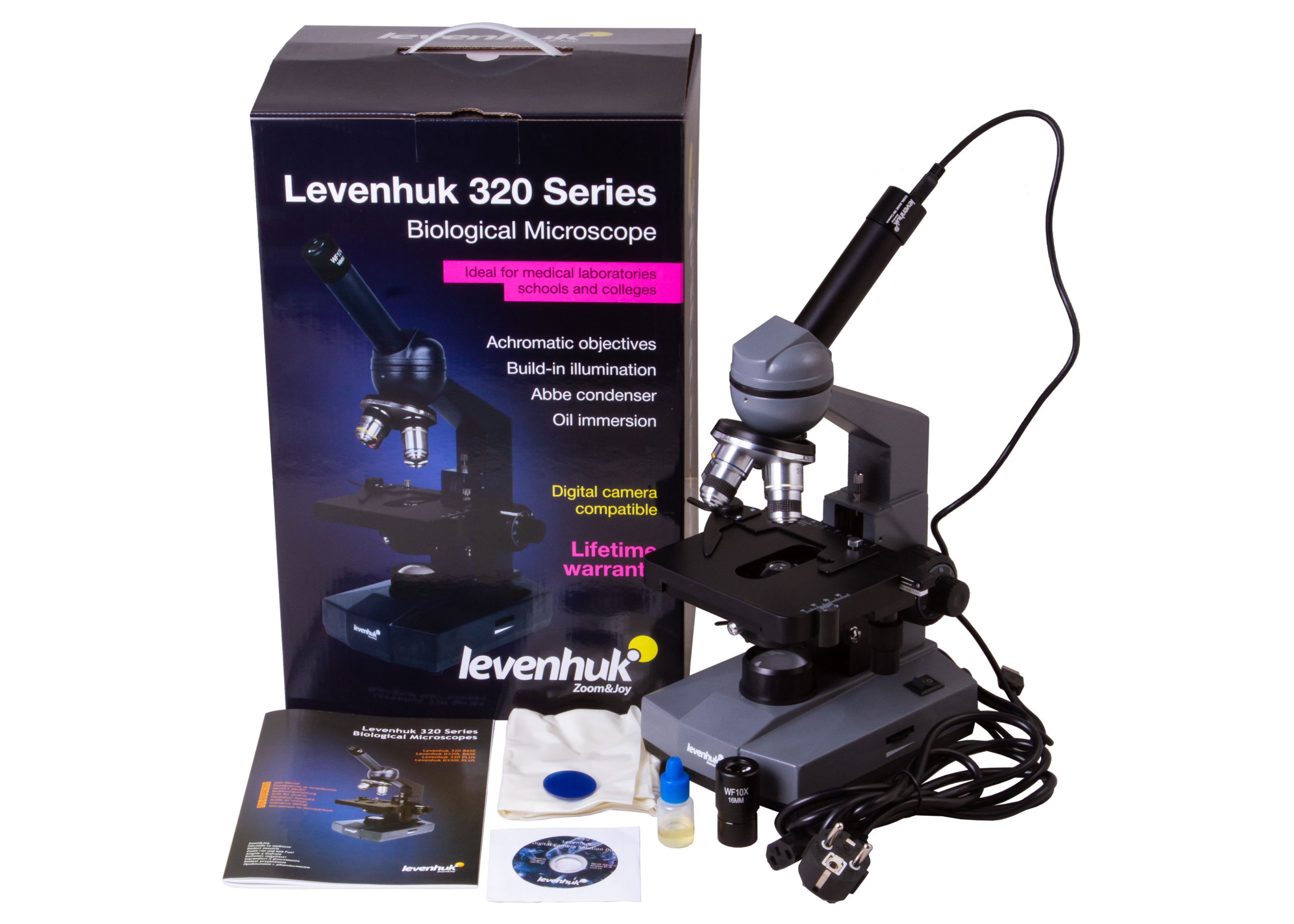 Микроскоп Levenhuk D320L BASE, 3 Мпикс, монокулярный