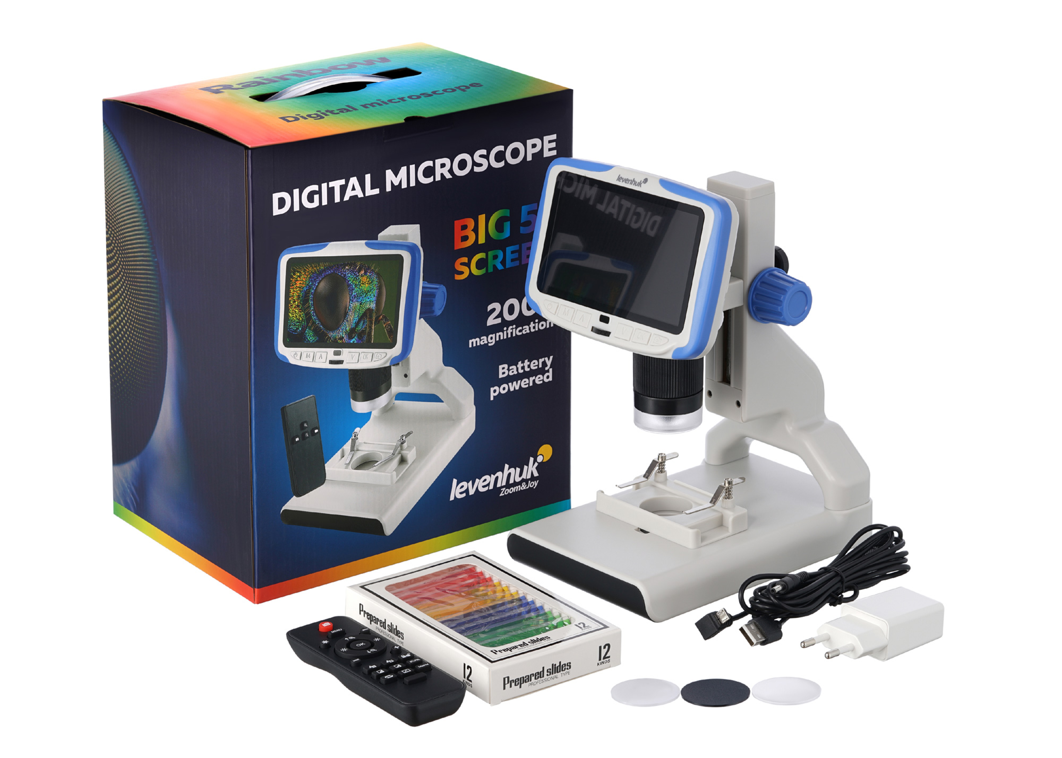 Микроскоп цифровой Levenhuk Rainbow DM500 LCD