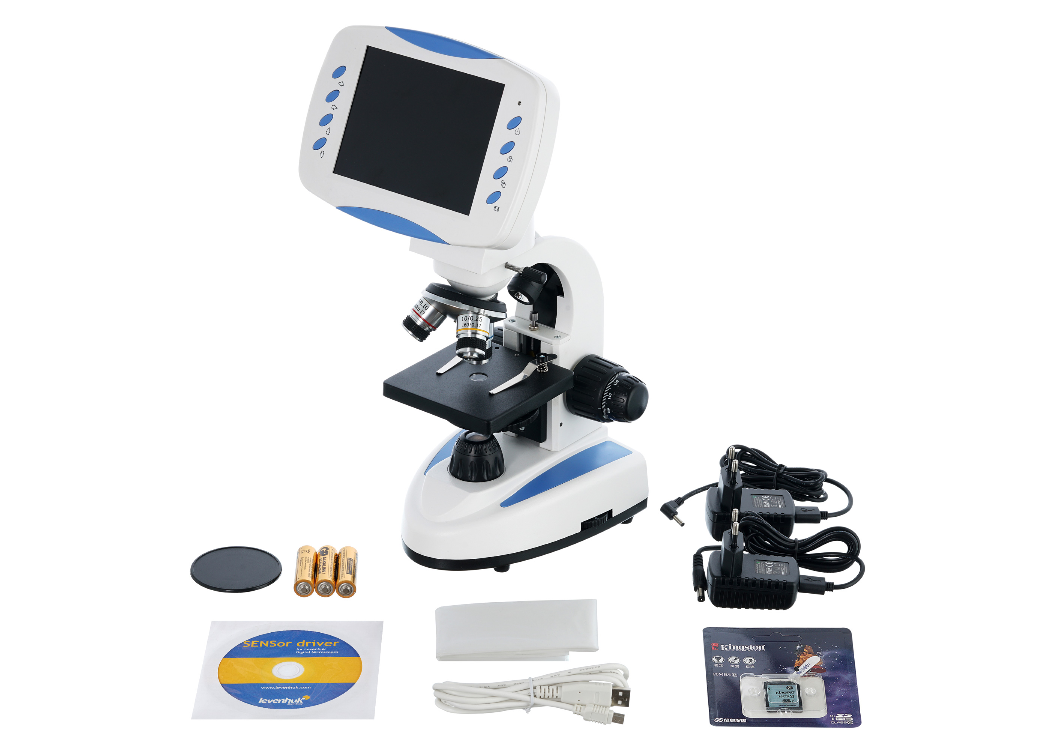 Микроскоп цифровой Levenhuk D80L LCD, монокулярный