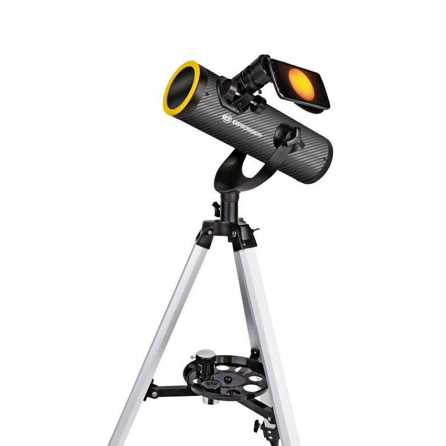 Телескоп Bresser Solarix 76/350 AZ Carbon з сонячним фільтром та адаптером для смартфона