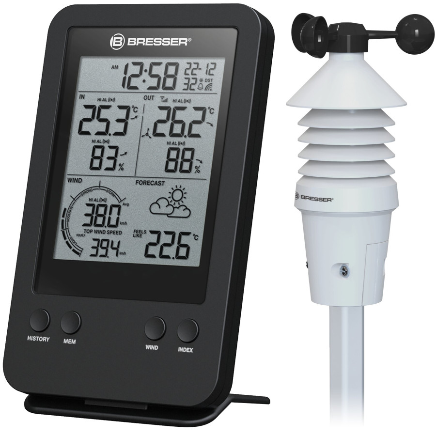 Метеостанція Bresser Wind Gauge 3-in-1 Profi Black