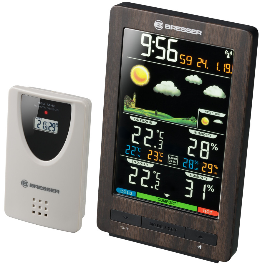 Метеостанція Bresser ClimaTemp WS Colour Wooden